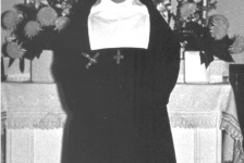 418: "This was taken in the noviciate. I am wearing my profession crucifix and wreath of white roses. Sr M Loretto." Formerly Jenny Reddy. (1962)  - Genevieve daughter of James Reddy &amp;amp; Mary Anne Murphy